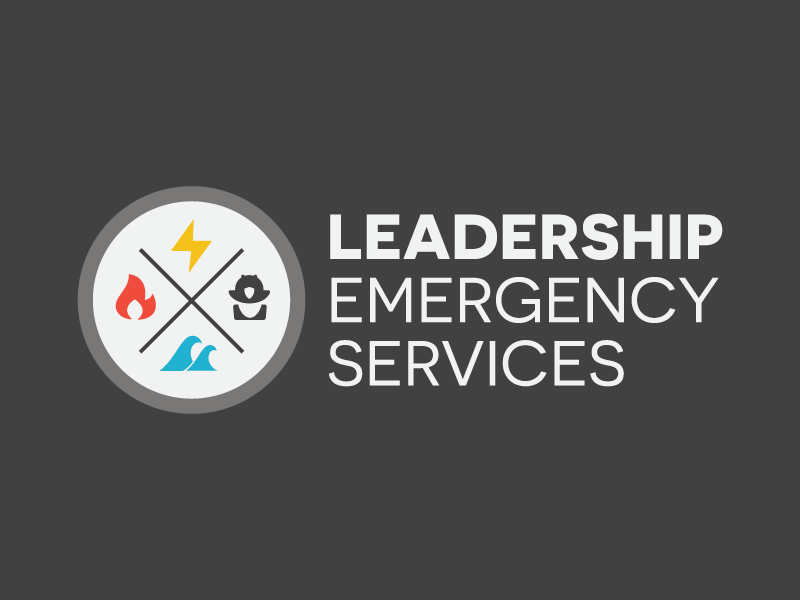 Emergecy Services Leadership Branding badge branding emergency fire flood leader logo minimal rescue services volunteer