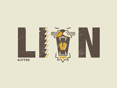 Gifted Lion helvetica lion logo t-shirt design typography