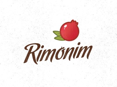 Rimonim fruit logo natural organic pomegranate texture type