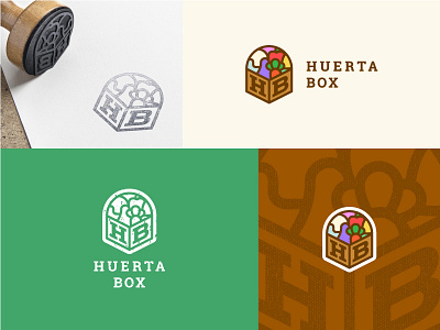 Huertabox box brand color colorfull garden huerta identity logo organic texture vegetable