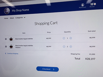 Shopping Cart UI cart ecommerce ui