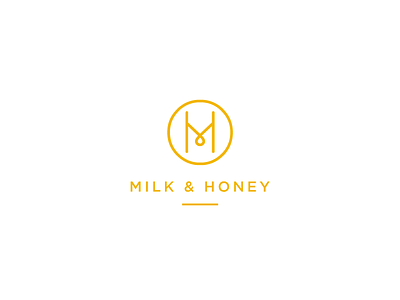 Milk & Honey mh lettermark mh logomark milk honey