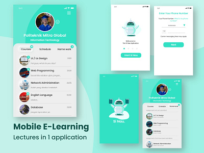 Mobile Elearning app design flat mobile mobile app design mobile ui ui ui design ux uxdesign