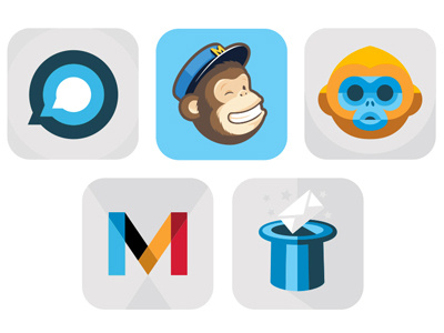 MailChimp App Icons app icons branding flat iphone mobile