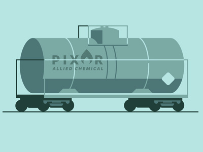 Pixor Allied Chemical doodle pixel series tanker car train