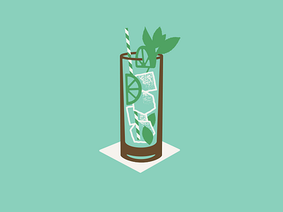 Mojito brown cocktail doodle drinkup ice cold mint simple
