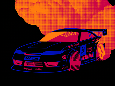 I am on smoko. black branding car drift illustration texture