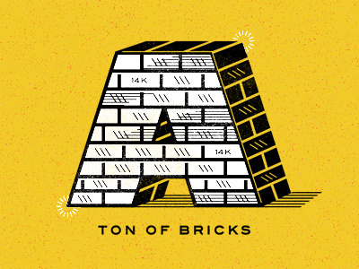 A Ton of Bricks 14k atlanta brick drop cap gold orange texture ton yellow