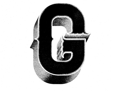 G black and white drop cap g simple texture warm up