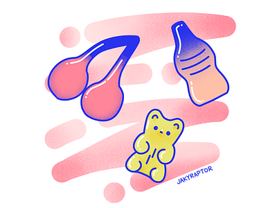 day 10/30 - favorite candy candy gummy haribo illustration