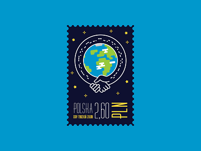 Earth Week - Post Stamp badge code competition design earth graphic design illustration logo morse planet post sign stamp vector week