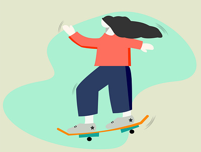 Skate Girl adobe adobe illustrator designer flat illustration flatdesign illustration illustrations