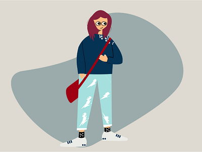 Girl with bag adobeillustrator design flatdesign flatillustration illustration vectorillustration