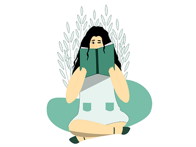 Girl with Book adobe book flatdesign flatillustration girlcharacter illustration illustrator