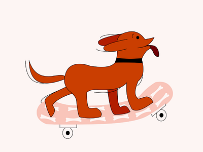 🦴🛹Skating🐕 adobe design dog flat illustration illustrator skate skating