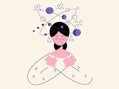 Universe 🌌 character design flat illustration girl illustrator peace universe