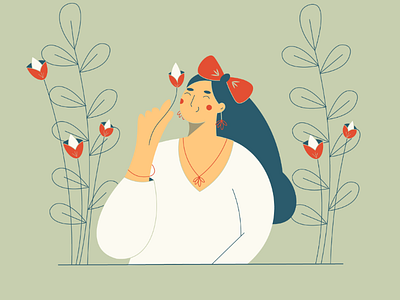 It's the little things 🌷 2dillustration adobe character design flat flowers illustration illustrator life