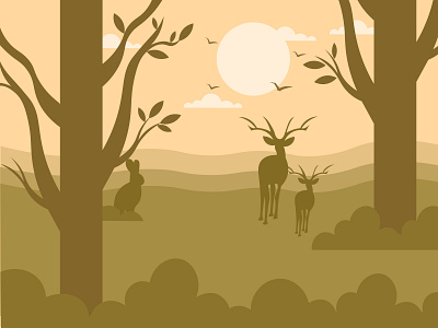 View 🦌 2d adobe art artist design digital ecology flat forest illustration illustrator vector