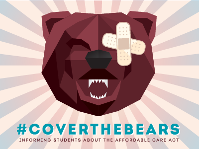Student Healthcare Poster bear college flat geometric illustration msu poster