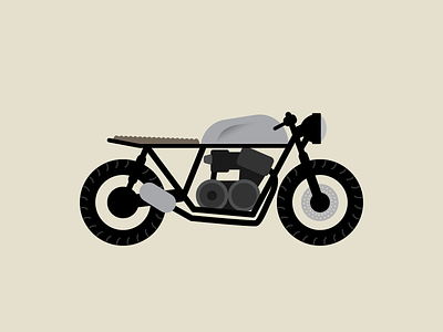 Cafe Racer cafe racer clean illustration motorcyle simple vector