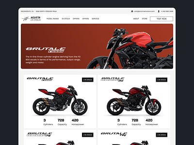 New MV Agusta Dealer Site bike interface minimalism motorcycle mv agusta online market shop ui ux интернет магазин