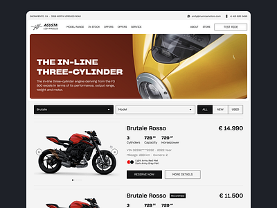 New MV Agusta Dealer Site auto dealer design market minimalism moto motorcycle mv agusta online market shop ui ux интернет магазин