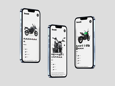 Benelli Online Motorcycle Shop design minimalism mobile online market online shop ux