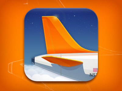 Just Landed App Icon airplane app flight icon illustration ios iphone just landed tail fin