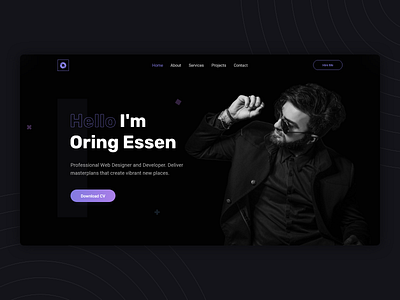 Oring - Personal CV/Resume Site adobe xd adobexd cv dark design personal personal resume portfolio resume ui web design