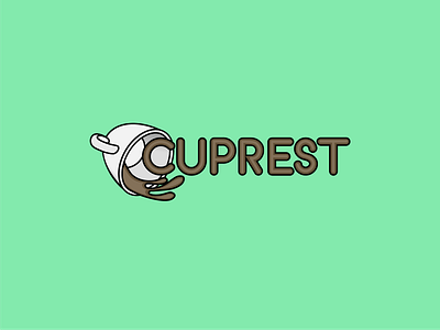 Cuprest Cafeteria branding design illustration logo