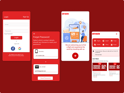 Air Asia(Mobile App) Re-Design app design ui ux