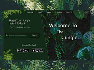 Jungle Safari Web Design. design ui ux