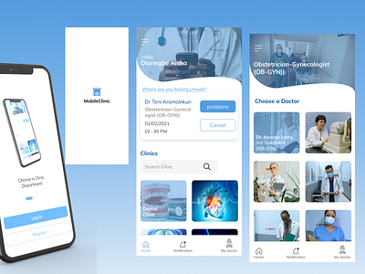 Mobile Clinic app design ui