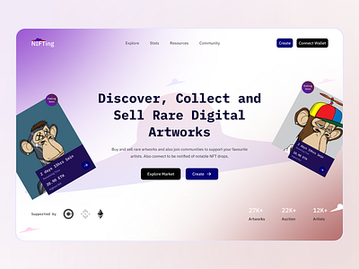 Nifting Landing Page design nft ui uiux web3