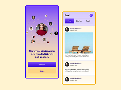 Social media Feed app design ui uiux ux