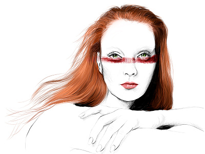 Blood Redhead art girl illustration paint redhead woman