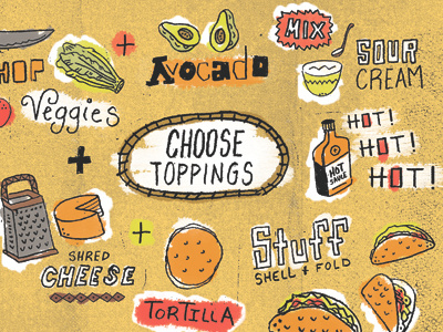 The Texas Taco design food illustration taco texas texture they draw and cook