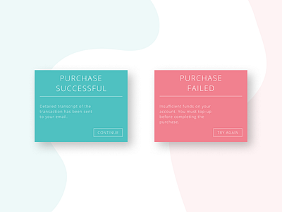 Material Success & Fail Flash cards - Daily UI 011 confirmation daily ui dailyui design fail flat material cards material design purchase confirmation success success and fail typography ui vector