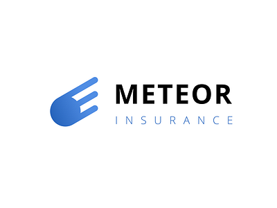 Meteor Insurance branding design ficional company flat icon insurance logo logo concept meteor typography vector