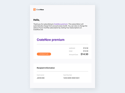 Email Receipt - Daily Ui 017 daily ui dailyui design email email receipt ui ux web