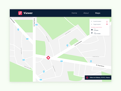 Map - Daily Ui 029 custom maps daily ui dailyui design map map design maps navbar simple navbar ui ux vector viewer web