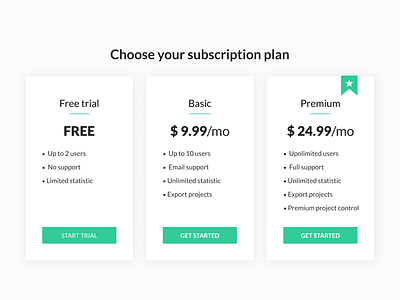 Pricing - Daily Ui 030 daily daily 100 challenge daily ui daily ui 30 dailyui design monthly subscription pricing pricing plan pricing plans subscription subscription plans subscriptions trial basic premium typography web