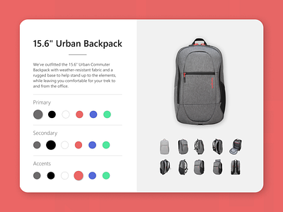 Customize Product - Daily Ui 033 backpack customize product daily ui daily ui 33 dailyui design product product customization ui urban backpack ux web