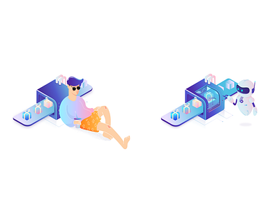Isometric Machine Learning Concept Illustrations