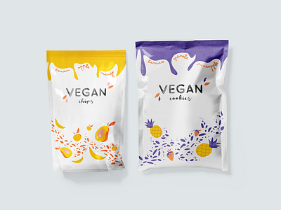 Packaging design for Vegan Cookies Fruits Illustration