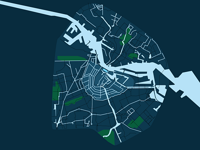 Amsterdam | Canals, Rivers and main bike lane amsterdam bike lane canal illustration mapping maps parks sketch ui ui design vector