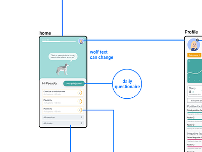 User flow | Pain Management app app design information architecture medical mobile app therapy ui user journey userflow ux