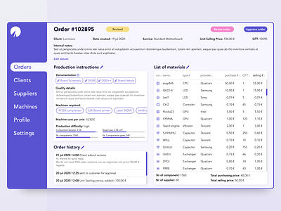 Order Dashboard | Design Challenge Luminovo app cms dashboad dashboard ui design order ui ui design ux ux design