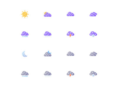 Weather icon set design icon ui ui design weather weather icon