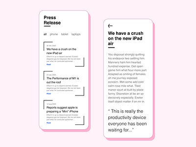 51 :: Press Page dailyui dailyui 051 mobile press page ui